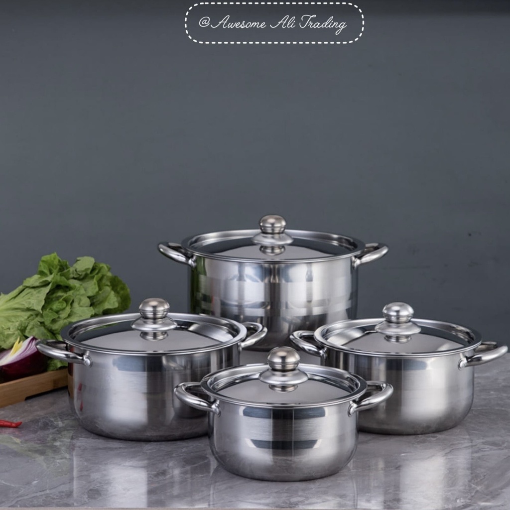 8pcs stainless steel pots