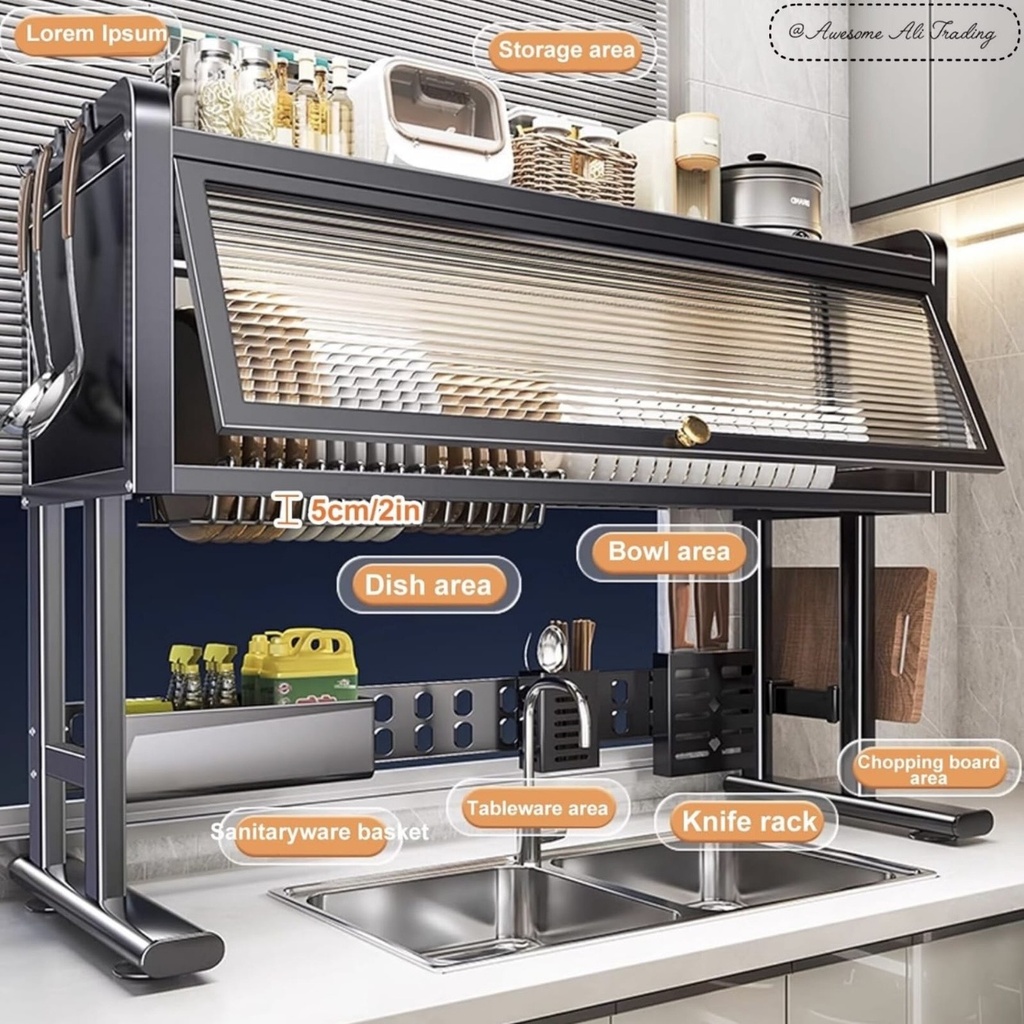 Over the sink dish drainer rack