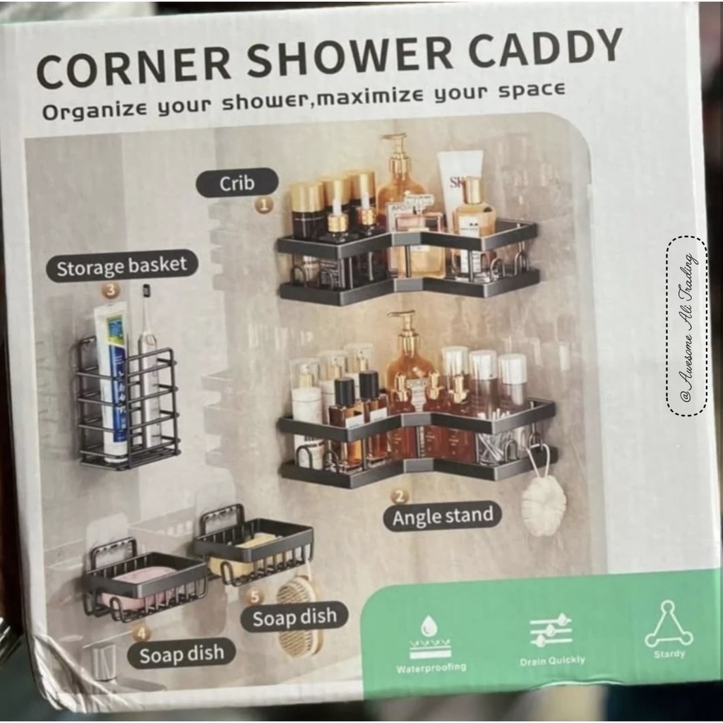 5pcs stainless steel shower rack