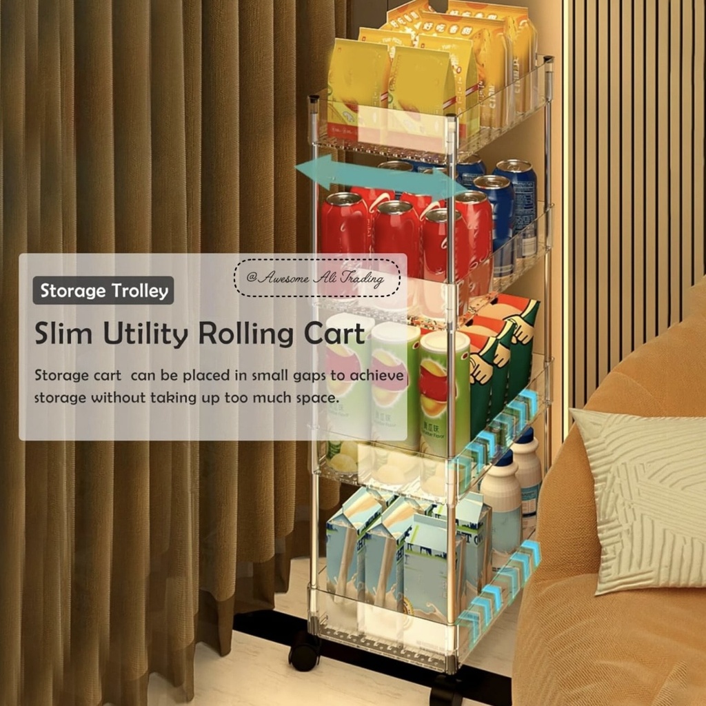 Clear acrylic storage cart