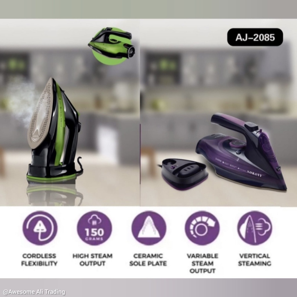 Steam iron cordless