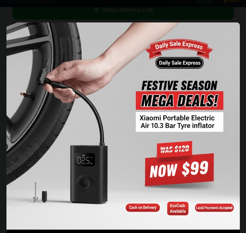Xiaomi portable electric air 10.3 tyre inflator