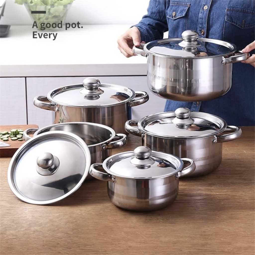 8pcs stainless steel pots