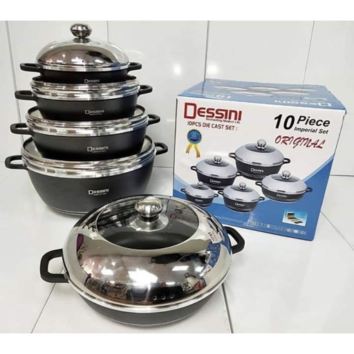 Dessini 10pcs cooking & serving pots & pan