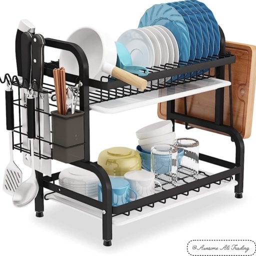 2 tier dish drainer rack