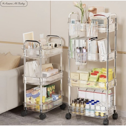 Clear acrylic storage cart